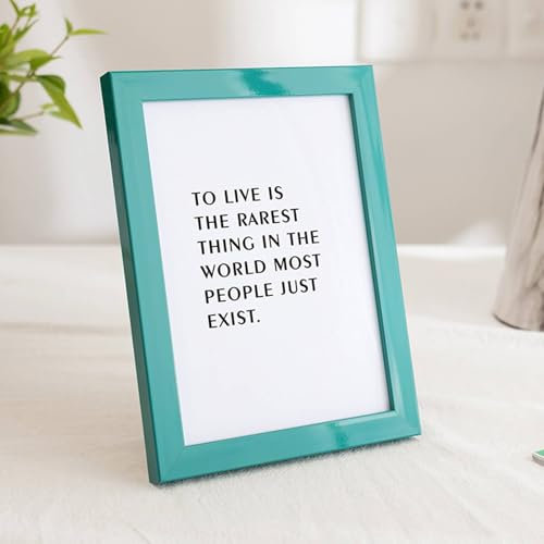 Mesnt 21x30cm Bilderrahmen MDF Rechteck Fotorahmen/Bilder Rahmen, zum Aufstellen, Türkis