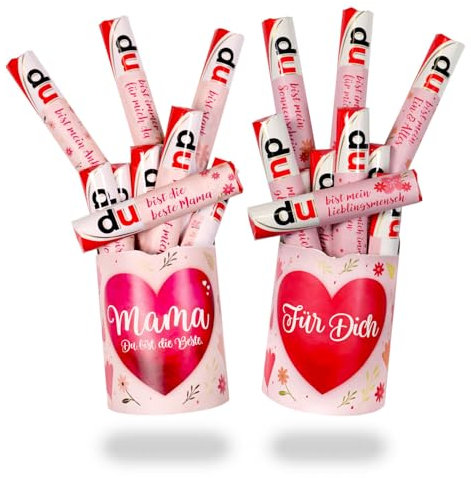 younikat Aufkleber-Set Mama und Für Dich passend für zwei Duplo Pralinen Packungen I selbstklebend I zum Verschenken I Muttertag I you0003