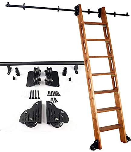 Schwarzes Stahlrohr-Bücherregal mit 4,9 m Rollen ohne Leiter