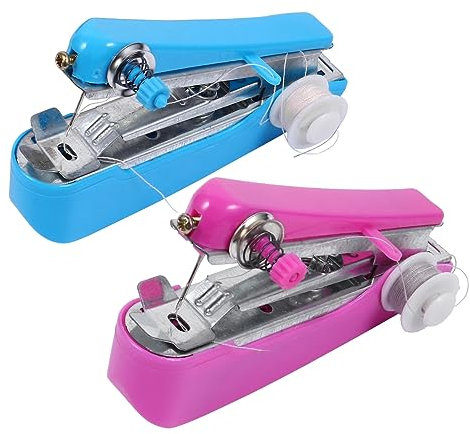 jojofuny 2stücke Mini Nähmaschine Tragbar Manuelle Diy-nähmaschine Nähwerkzeug Für Stoffe Kleidung Seide Wolle Vorhänge Perforationen Leicht Zu Transportieren