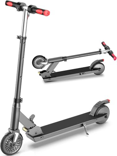 E-RIDES 150W Elektroroller Kinder 6-16 Jahre mit LCD-Display, Faltbarer E Scooter Kinder 18 km/h&15 km Langstrecke, 3 Einstellbare Geschwindigkeiten & Höhen,Elektro Scooter Teenager Geschenk (Schwarz)