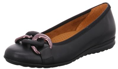 Gabor Damen Klassische Ballerinas, Frauen Flats,Abendschuhe,Slip-ons,Freizeitschuhe,sportlich,Ballerinen,Pumps,schwarz (Uni+CDF),38 EU / 5 UK