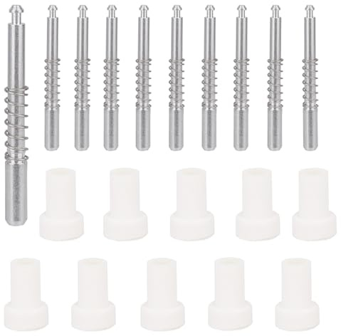 Tinoaly 10 Stück Fliegengitter Kolbenriegel mit Kappen, 5/32 Zoll x 1-1/2 Zoll Aluminium Fliegengitter Haltestifte Ersatzclips zur Sicherung von Fenstern