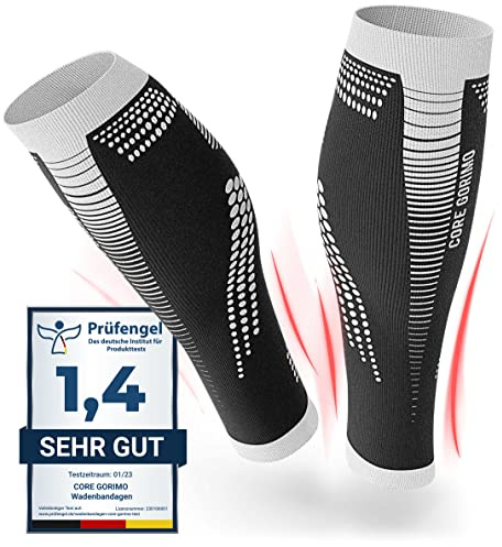 CORE GORIMO – Waden Kompression – Atmungsaktiv – Wadenbandage Kompression & Stützstrümpfe ohne Fuß für Damen & Herren beim Sport, Reisen & stehenden Berufen