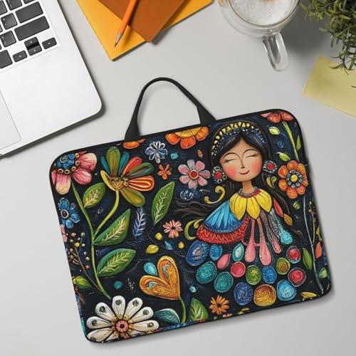 Laptop Case 14 inch Shockproof Laptop Sleeve Mexican Folk Art Boho Carrying Case Computer Sleeve Bag for Men Women