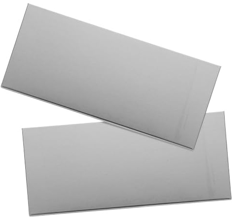 FUNNETOYU Self-adhesive Door Name Plates with Brushed Finish and Rounded Edges 2pcs Stainless Steel Compatible with Label Machine and Handwriting, for Apartment and Home Doors