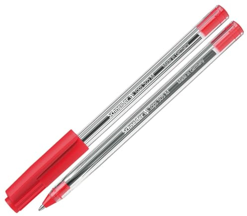 Schneider 150602 Tops 505 Kugelschreiber (Clipkappe, Edelstahlspitze M) 50er Packung rot