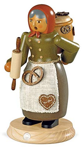 Mueller Räuchermann Lebkuchenverkäuferin, 25 cm hoch, original Erzgebirge Seiffen