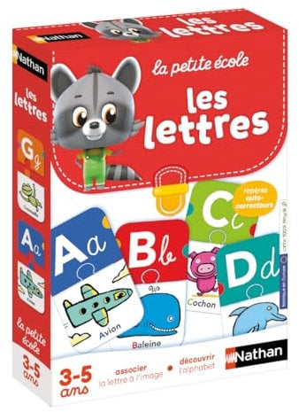 Nathan - La Petite Ecole, Les Lettres - Associer La Lettre à l'Image - Apprendre l'Alphabet - Jeu Educatif - Coffret De 6 Jeux Progressifs - Pour Enfants de 3 à 5 ans