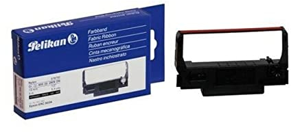 Pelikan 579755 Farbband Gruppe 655 Nylon für Epson ERC 30/34/38 Universal, 13 mm x 5 m, schwarz/rot