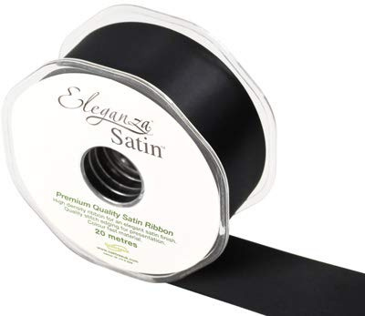 Eleganza Premium Quality Ribbon, Satin, Black, 11 x 11 x 4 cm