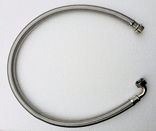 Stahlflex Wasserschlauch 120 cm mit 1 Zoll Anschluss Bogen Flexschlauch für Hauswasserwerk