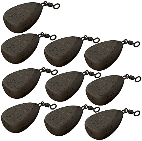 Fox Camotex Swivel Flat Pear Lead - 10 Karpfenbleie, Gewicht:3.0oz / 85g