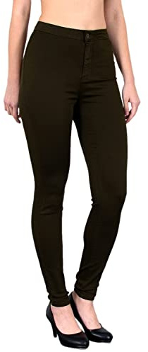 ESRA Damen High Waist Jeans Hose Jeanshose Skinny Hochbund Hose bis Übergröße Z92