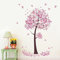 Gemini_mall® Pink Butterfly Flowers Tree Wall Art Decal Sticker Mural Removable Decoration for Living Room Nursery Decor Baby Girl Kid Children Women Room Bedroom (Pink Butterfly Flowers)