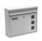 Wiltec Briefkasten V12 silberfarben 360 x 105 x 315 mm, Wandbriefkasten mit Schloss, Sichtfenstern und Namensschild, Postkasten aus Stahl galvanisiert