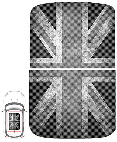 Paileco Automotive Sonnendach Vinyl-Aufkleber für F54 F55 F56 (1 Set, 2 Stück, Grunge Union Jack Flagge, Vinyl)
