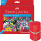 Faber-Castell 111260 - Buntstift Castle, 60er Kartonetui + Grip Doppelspitzdose [ rot ]