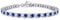 Diamond Treats 925 Sterling Silber Tennis Armbänder für Damen mit weißen und blauen Zirkonia Steinen, Saphirblaues Armband für Frauen und Mädchen, lange Silberarmbänder für Damen