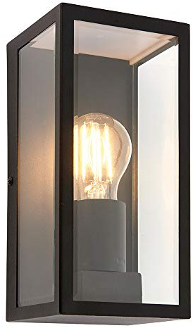 Saxby 78757 Breton Matt Black Outdoor IP44 Wall Lantern