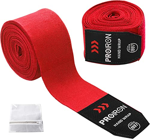 PROIRON Boxbandagen mit Daumenschlaufe Bandagen Boxen Halb Elastische Boxing Gloves mit Extra Breitem Klettverschluss Boxbandage Hand für Boxen MMA Kickboxen Box Bandage Sport