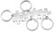 Jovivi Edelstahl Puzzle Schlüsselanhänger für 4 mit Gratis Gravur Freunde Famlie Schlüsselring Keychain Partner Geschenke