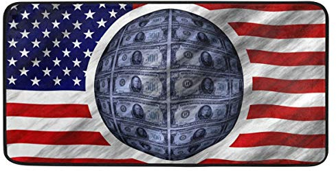 FANTAZIO Teppich, Motiv: USA-Flagge, rutschfeste Fußmatte für drinnen und draußen, 99 x 51 cm