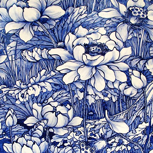 CasaJame Servietten (2er Set / 40Stück) 3-lagig 33x33cm Blumen Print blau