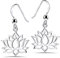 MATERIA Lotusblume Ohrringe Silber 925 hängend - Lotusblüte Ohrhänger Lotus Schmuck für Damen Teenager SO-73-Silber