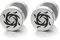 Herren Damen Ring von Feuer Spirale Kreis Ohrstecker Ohrringe Schwarzer Emaille Fake Plugs Ohr Cheater Tunnel Edelstahl