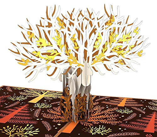 Lovepop® 3D Pop-Up Karte Hirsch Baum Grußkarte für Herbstanfang, Geburtstage im Herbst, Einfach so oder als Dankeschön autumn greeting card | inkl. Umschlag & Versteckfach für Geld & Gutscheine