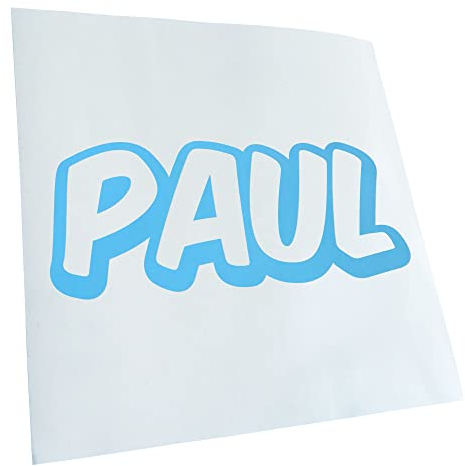 Kiwistar - Autoaufkleber - Lichtblau - 24x10cm - Paul Vorname Jungen Sticker - Aufkleber für Auto, Laptop, Fahrrad, LKW, Motorrad mehrfarbig JDM Decal Racing
