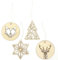 Papierdrachen 12 Anhänger aus Holz für den Weihnachtsbaum - Baumschmuck - Weihnachtsbaumdekoration - Geometrisch - Set 1