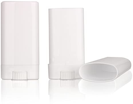 25 Stück Leere weiße 15 g ovale Lippenbalsam Tube Deodorant Behälter 15 ml Lippenstift Tube (weiß)