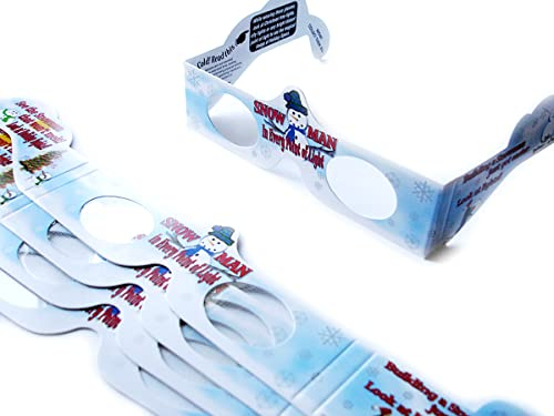 Perspektrum 3D Shop 5 x HoloSpex 3D Brille'Snowman', Schneemann, Weihnachten (Happy Eyes, Holiday Specs) / Weihnachtsbrille, Effektbrille, Partybrille, Spaßbrille, Mehrfarbig, Stadard