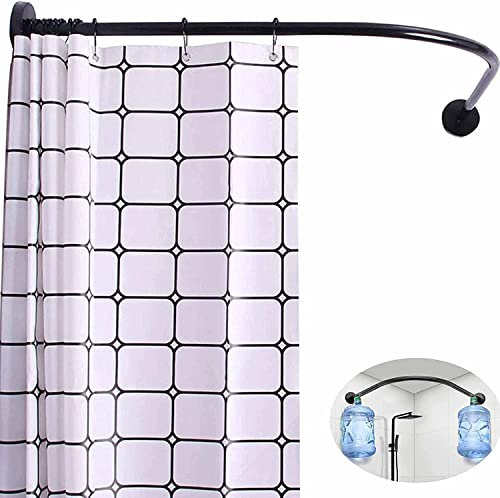 Barre Rideau Douche Extensible sans Perçage,Tringle Rideau Douche Angle Baignoire Acier Inoxydable 100% Antirouille,Acier Inoxydable 304, L Salle De Bain Pôles De, Pour S(Size:70 to 95cm x 70 to 95cm)