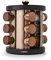 Tower T826022BLK Cavaletto 12 Jar Rotating Spice Rack with Pre-Filled Spices, Black and Rose Gold