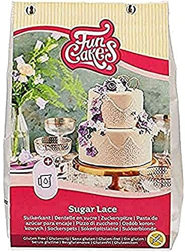 FunCakes Mix für Zuckerspitze - Weiß, Glutenfrei: Einfach zu verwenden, Instant-Mix für essbare weiße Kuchenspitze, Köstlicher Toffee-Geschmack, Für Kuchendekoration, Halal-zertifiziert, 400g