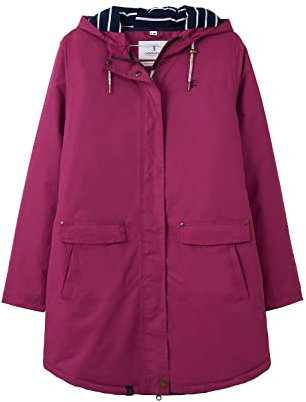 LightHouse Womens Long Iona Warm Waterproof Raincoat - Ladies Padded Lined Winter Outdoor Coat With Hood - Berry - 10