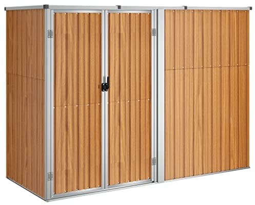vidaXL Abri à Outils de Jardin Remise de Stockage Organisateur d'Outils Cabane de Rangement Extérieur Marron 225x89x161 cm Acier Galvanisé