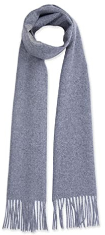MA.AL.BI 1947 Schal einfarbig Unisex 100% Schurwolle 30 x 180 cm, Made in Italy, grau, One size