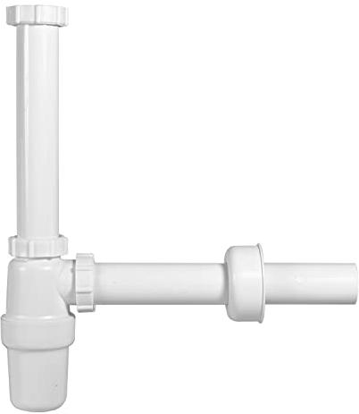 Flaschensiphon Siphon Waschbecken Überlauf Ablaufventil Geräteanschluss Ø 40 mm MKK-538-3
