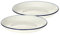 Deep Side Plates with Blue Rim - Porcelain White Round Plain Plate Tableware Small Side Dish for Rice, Pasta, Dessert, Cake, Bread, Nibbles Serving Plate Christmas Side Dish Set of 2, 20cm