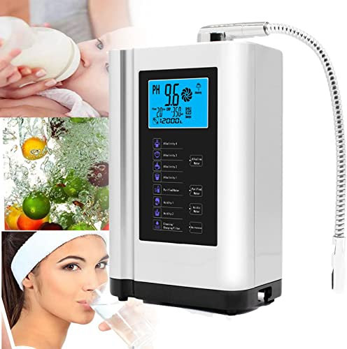 Ionizador de agua y máquina de agua alcalina AG7.0, sistema de filtración de agua para el hogar, produce agua alcalina con PH 3.5-10.5, 7 configuraciones de agua, hasta -570 mV ORP, 8000 L,White
