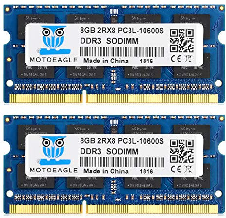 DDR3 1333 SODIMM Kit 16 Go (2 x 8 Go) PC3 10600S 8 Go DDR3L 1333 MHz 2Rx8 PC3-10600 204 broches 1,35 V/1,5 V pour ordinateur portable