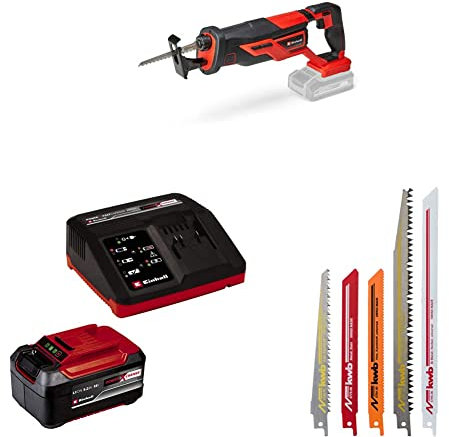 Einhell Akku-Universalsäge TE-AP 18/26 Li Power X-Change (18V, 26 mm Hubhöhe, 18 cm Schnitttiefe in Holz, inkl. 5,2 Ah Akku, Fastcharger und Sägeblatt-Set)