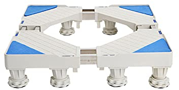 Base de Machine à Laver Double Tubes Support de Réfrigérateur Largeur/Longueur Télescopique 50-72cm Plateaux de Sol Support de Climatiseur Support Anti Vibration Muet Base de Climatiseur - 400kg