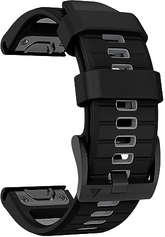 MYSNBKN 22mm Quick Fit Armband für Fenix 8 47mm/Fenix 7 Pro/Fenix 7/Fenix 6 Pro/Fenix 6/Fenix 5/Fenix E/EPIX 2, Weiches Silikon Ersatzband für Forerunner 935/945/955/745/Approach S60/S62