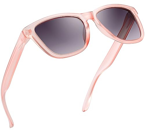 Joopin Occhiali da sole polarizzati uomo donna per guida pesca golf sportivi trekking protezione UV400 retrò occhiali da sole quadrati (marroni rosa)