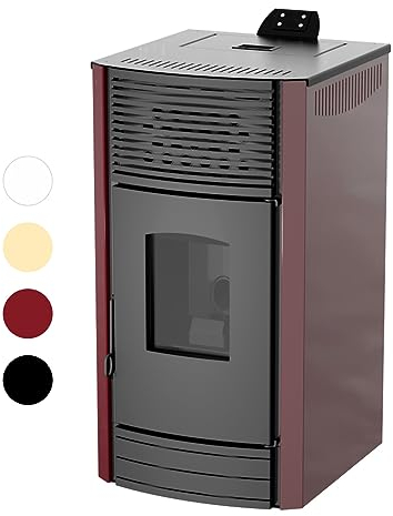 Robin Wood- Enya Air - Stufa a pellet, portata d'aria [8 KW, 10 KW, 12 KW], classe di efficienza energetica A+ | riscaldamento a pellet, caminetto a pellet, riscaldamento, stufa a camino, forno (8 KW,